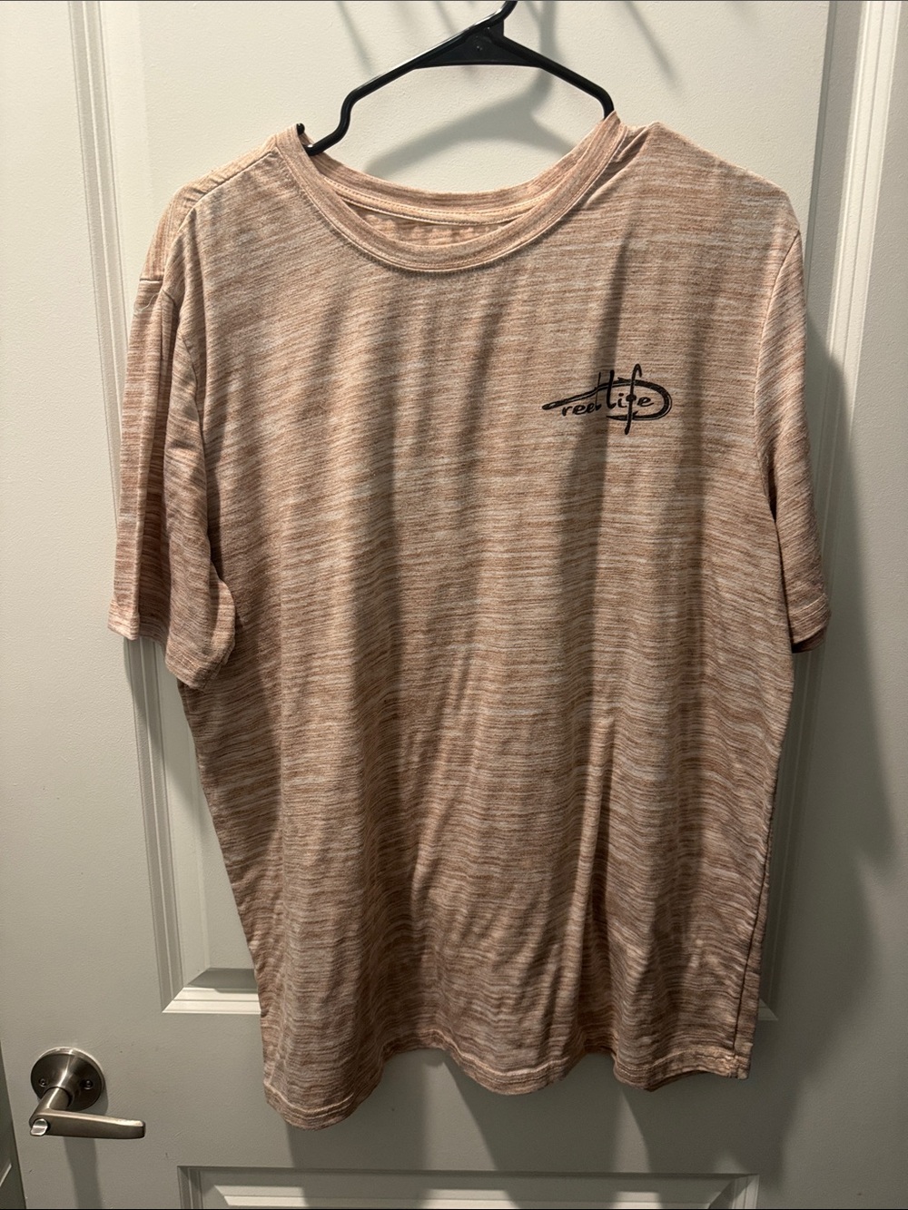 Reel Life Men’s Short-Sleeve Heathered Pink Tee